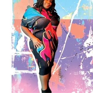 Artsy Graphic Full Color Dress